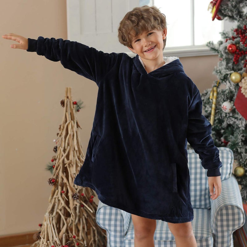 LetsFunny Blanket Hoodie,Oversized Wearable Sherpa Fleece Blanket Sweatshirt,Super Soft Warm Cozy with Giant Pocket,Gifts for Women Men Adults Teenagers Kids, One Size Fits All - Image 4